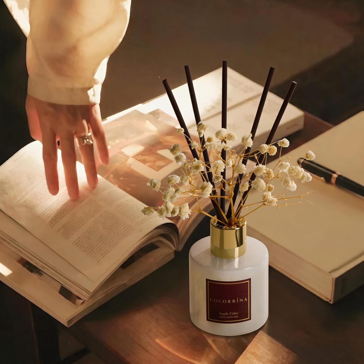 image:imageCOCORRNA Refill Sandalwood Rose 67 Floz Reed Diffuser Refill with 8 SticksApple Cider