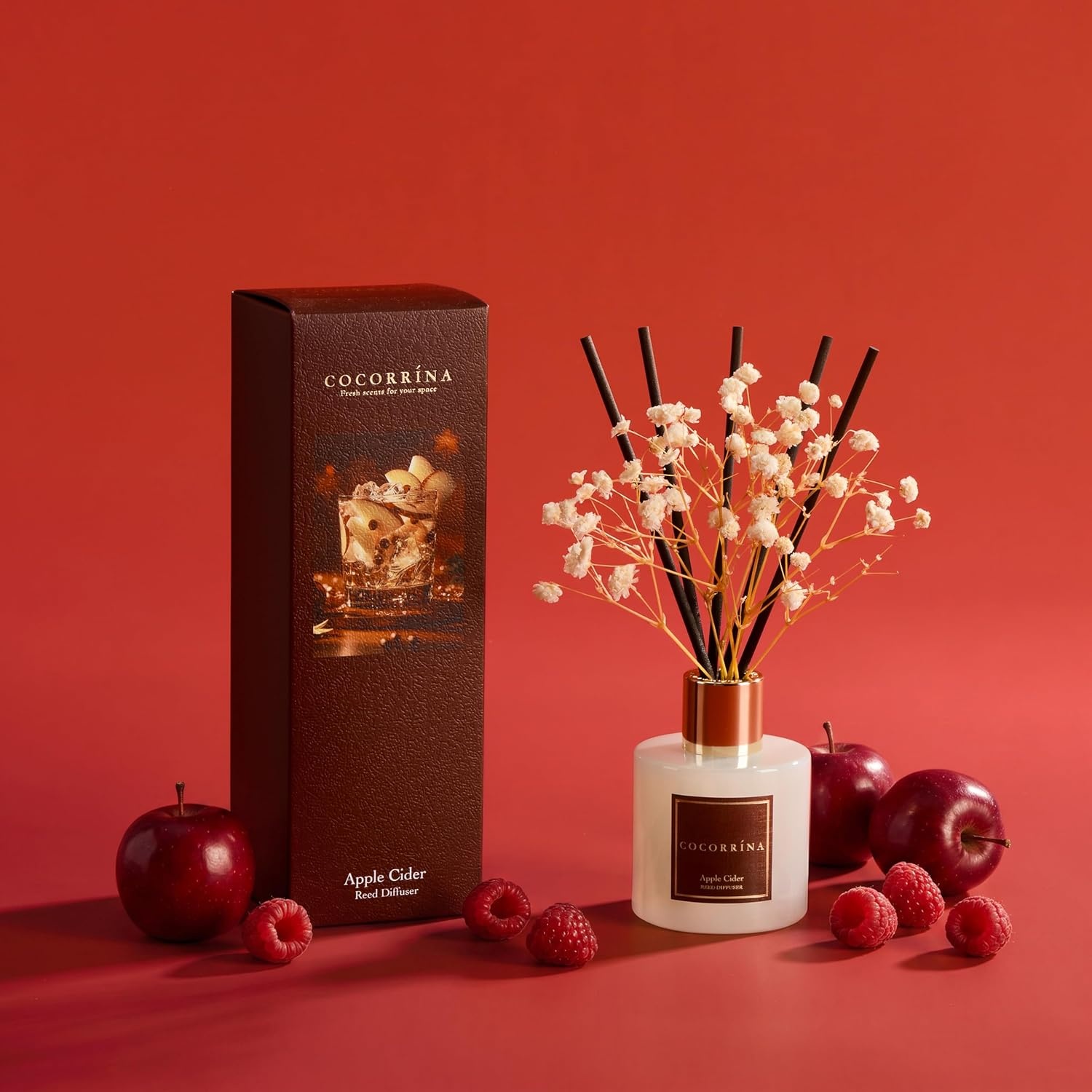 image:imageCOCORRNA Refill Sandalwood Rose 67 Floz Reed Diffuser Refill with 8 SticksApple Cider