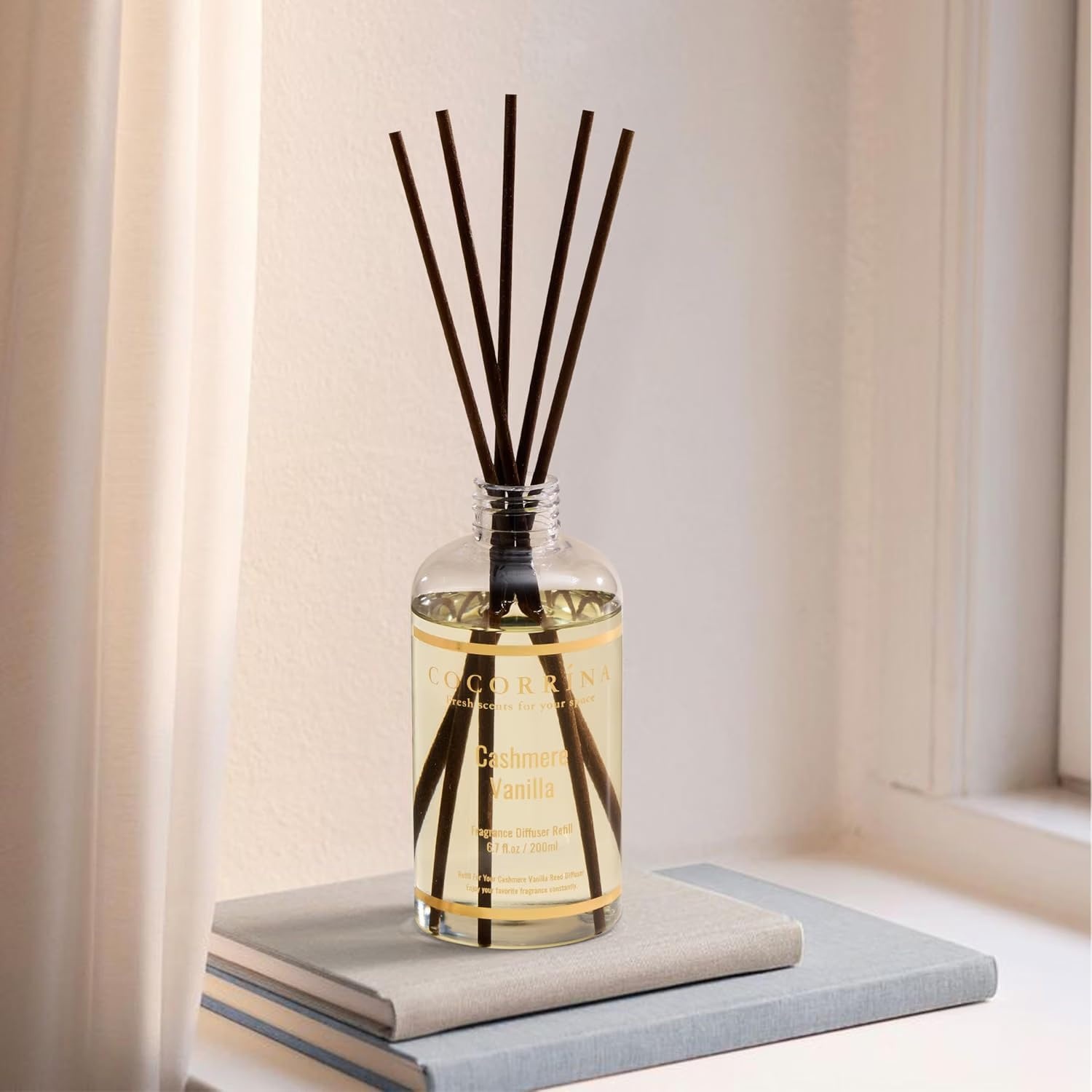 image:imageCOCORRNA Refill Sandalwood Rose 67 Floz Reed Diffuser Refill with 8 SticksCashmere Vanilla Refill