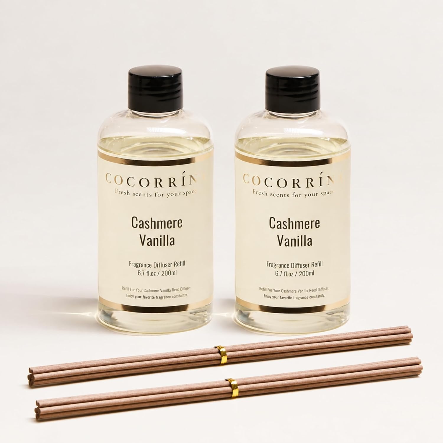 image:imageCOCORRNA Refill Sandalwood Rose 67 Floz Reed Diffuser Refill with 8 SticksCashmere Vanilla Refill