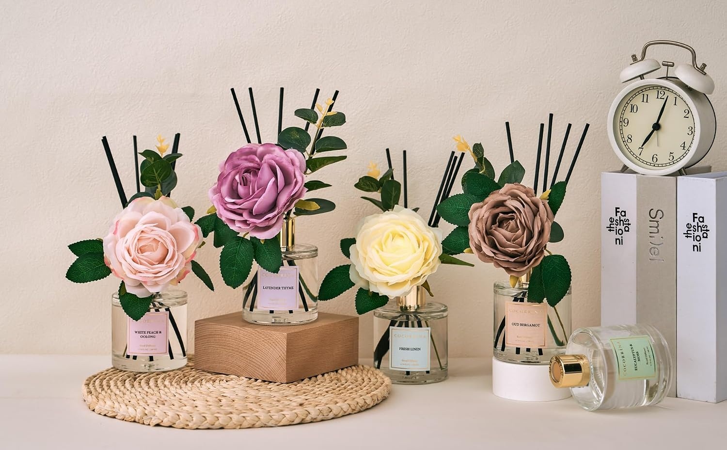image:imageCOCORRNA Refill Sandalwood Rose 67 Floz Reed Diffuser Refill with 8 SticksCashmere Vanilla Rose