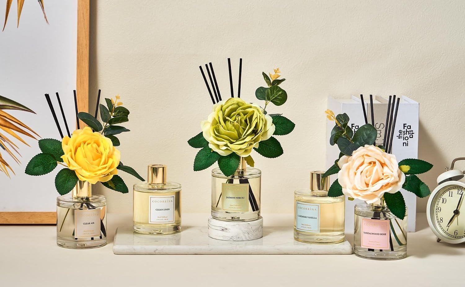 image:imageCOCORRNA Refill Sandalwood Rose 67 Floz Reed Diffuser Refill with 8 SticksCashmere Vanilla Rose