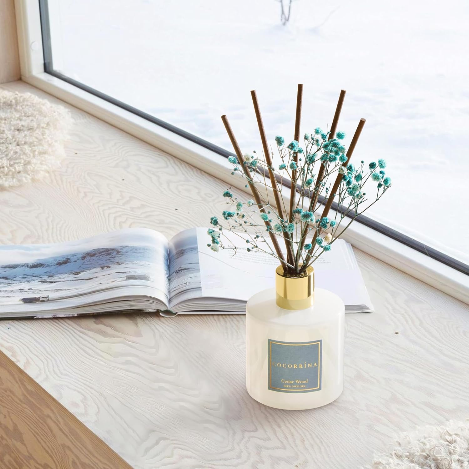 image:imageCOCORRNA Refill Sandalwood Rose 67 Floz Reed Diffuser Refill with 8 SticksCedar Wood Flower