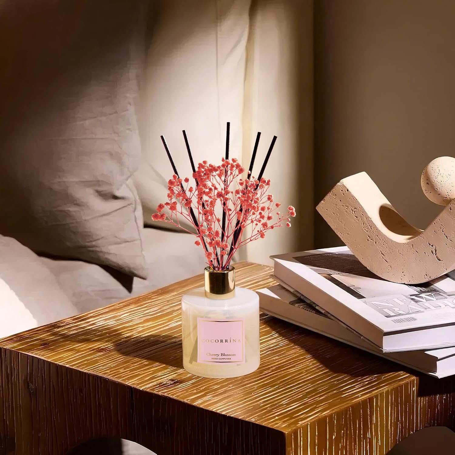 image:imageCOCORRNA Refill Sandalwood Rose 67 Floz Reed Diffuser Refill with 8 SticksCherry Blossom Flower