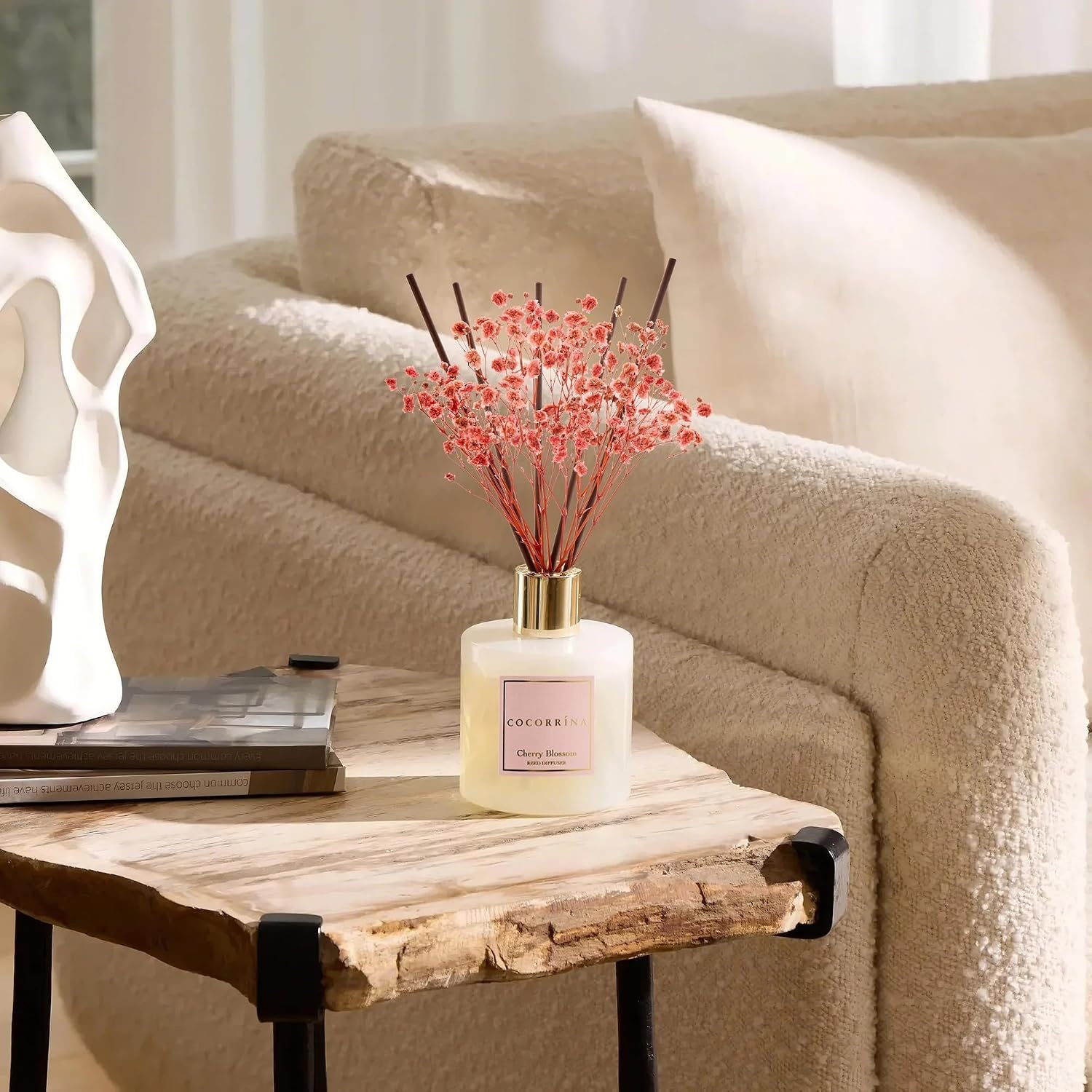 image:imageCOCORRNA Refill Sandalwood Rose 67 Floz Reed Diffuser Refill with 8 SticksCherry Blossom Flower