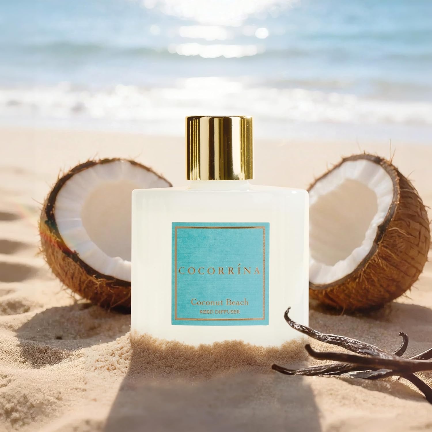 image:imageCOCORRNA Refill Sandalwood Rose 67 Floz Reed Diffuser Refill with 8 SticksCoconut Beach Flower