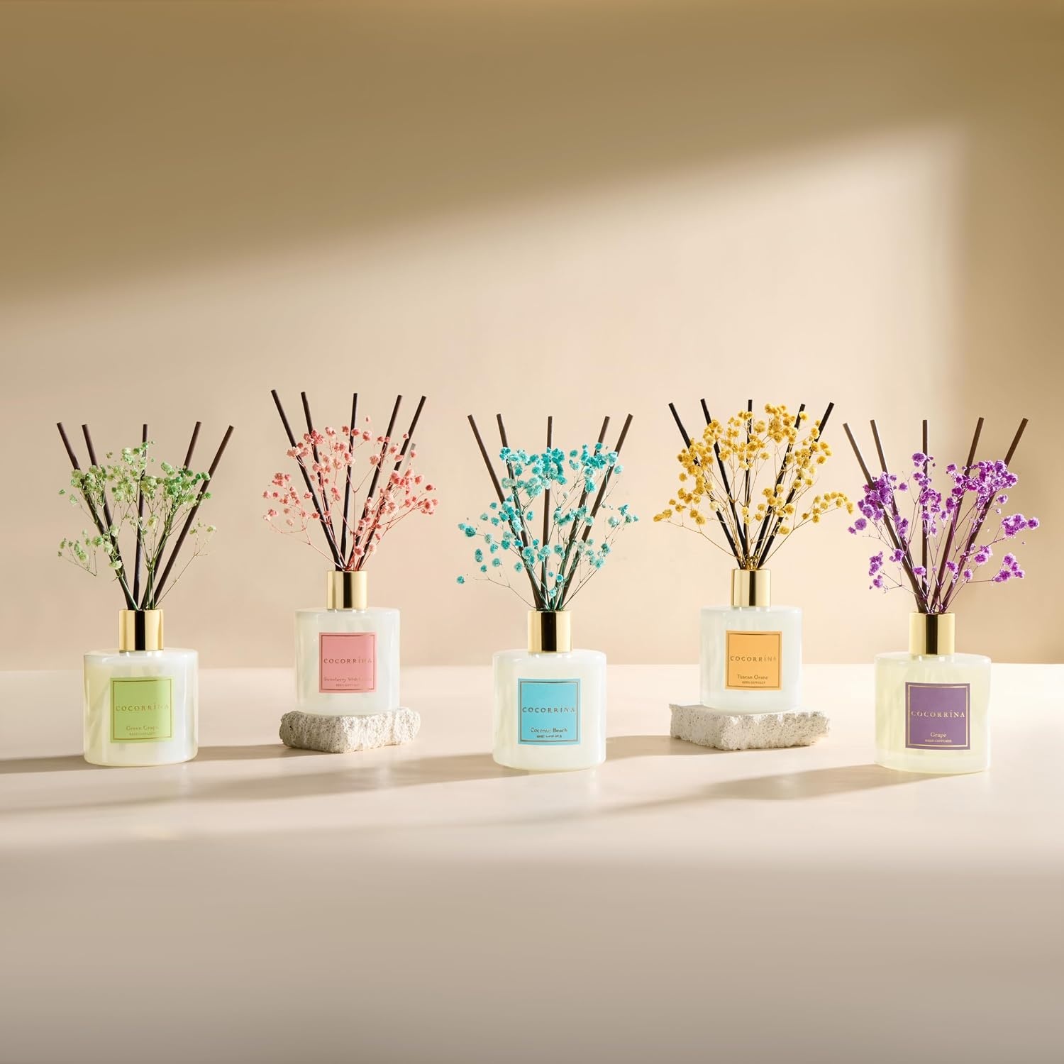 image:imageCOCORRNA Refill Sandalwood Rose 67 Floz Reed Diffuser Refill with 8 SticksCoconut Beach Flower