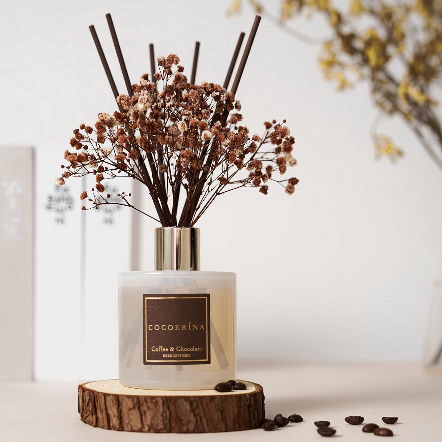 image:imageCOCORRNA Refill Sandalwood Rose 67 Floz Reed Diffuser Refill with 8 SticksCoffee Chocolate Flower