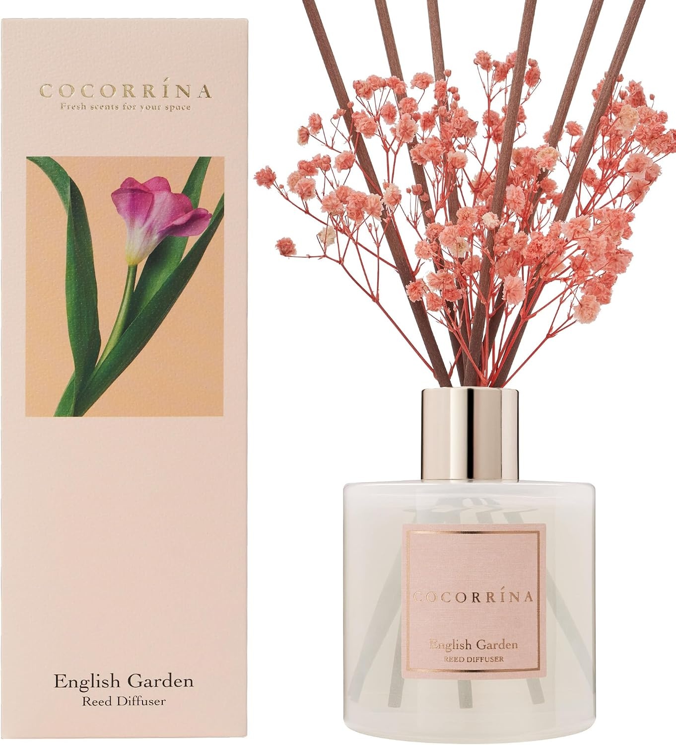 image:imageCOCORRNA Refill Sandalwood Rose 67 Floz Reed Diffuser Refill with 8 SticksEnglish Garden Flower