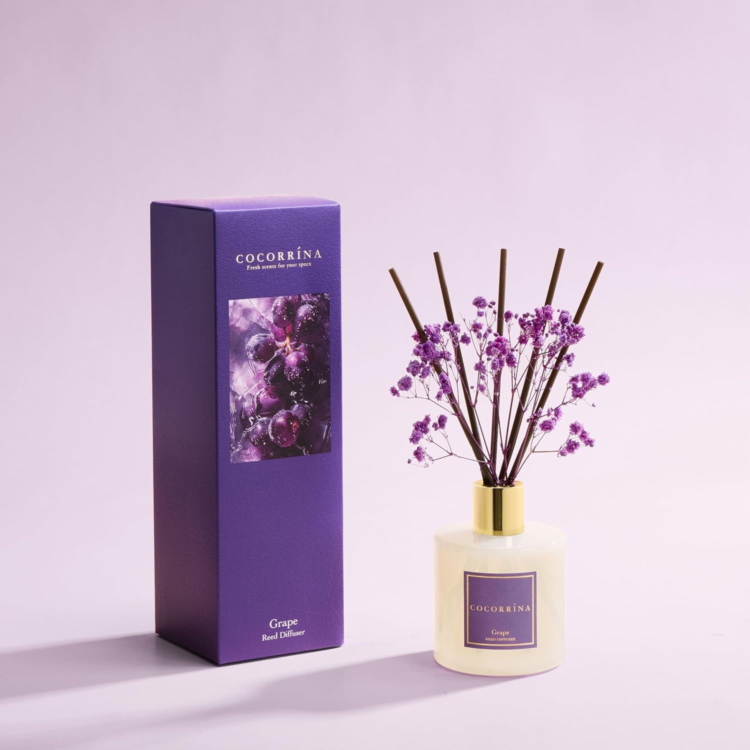 image:imageCOCORRNA Refill Sandalwood Rose 67 Floz Reed Diffuser Refill with 8 SticksGrape Flower