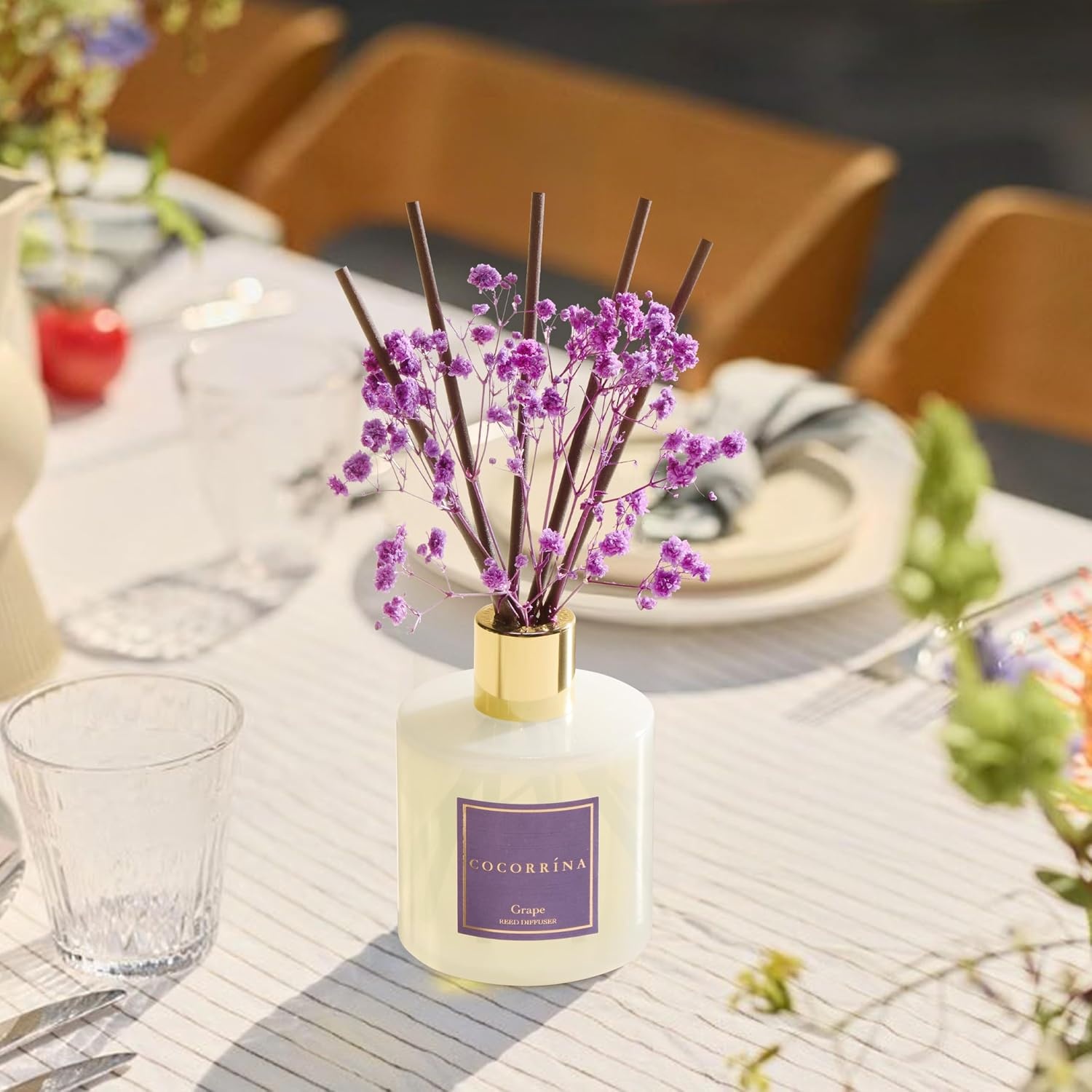 image:imageCOCORRNA Refill Sandalwood Rose 67 Floz Reed Diffuser Refill with 8 SticksGrape Flower