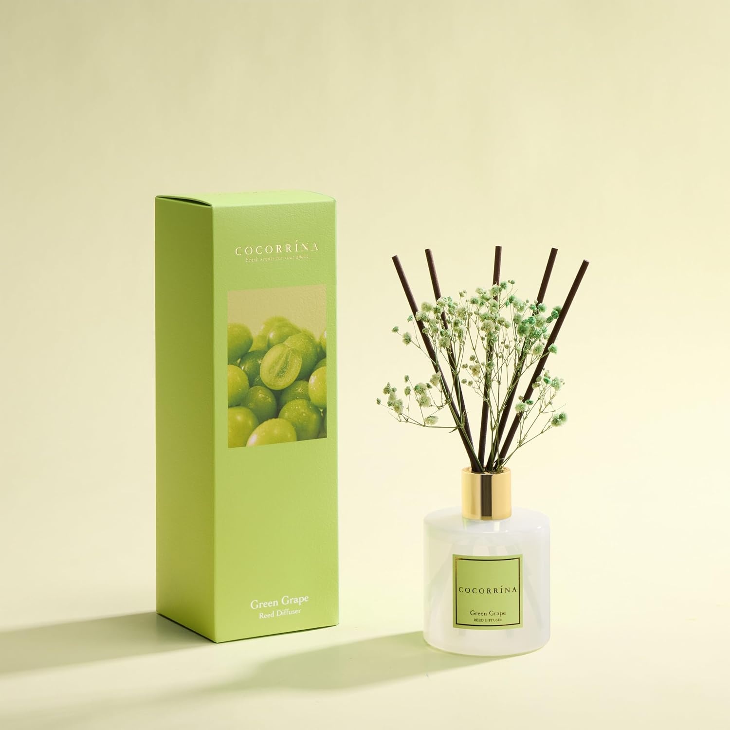 image:imageCOCORRNA Refill Sandalwood Rose 67 Floz Reed Diffuser Refill with 8 SticksGreen Grape Flower