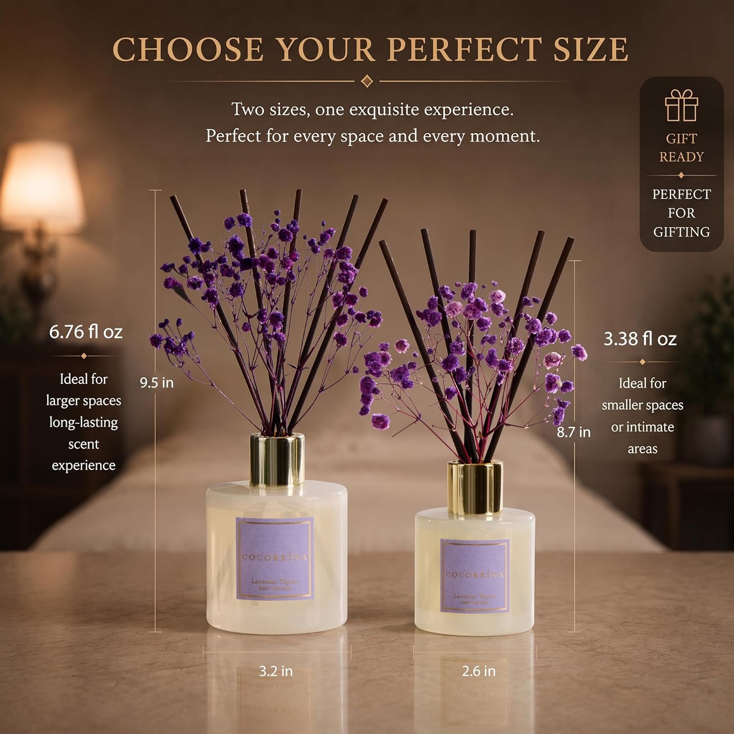 image:imageCOCORRNA Refill Sandalwood Rose 67 Floz Reed Diffuser Refill with 8 SticksLavender Thyme Flower