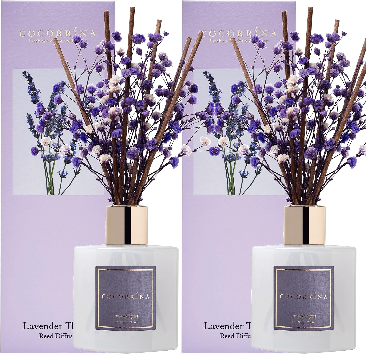 image:imageCOCORRNA Refill Sandalwood Rose 67 Floz Reed Diffuser Refill with 8 SticksLavender Thyme Flower