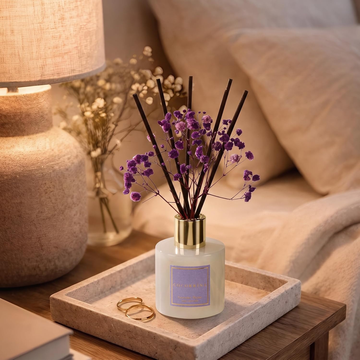 image:imageCOCORRNA Refill Sandalwood Rose 67 Floz Reed Diffuser Refill with 8 SticksLavender Thyme Flower