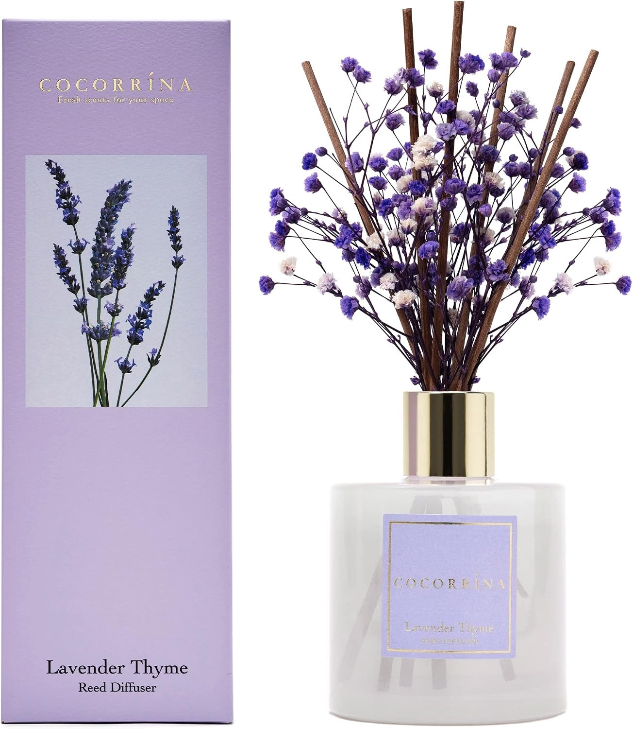 image:imageCOCORRNA Refill Sandalwood Rose 67 Floz Reed Diffuser Refill with 8 SticksLavender Thyme Flower
