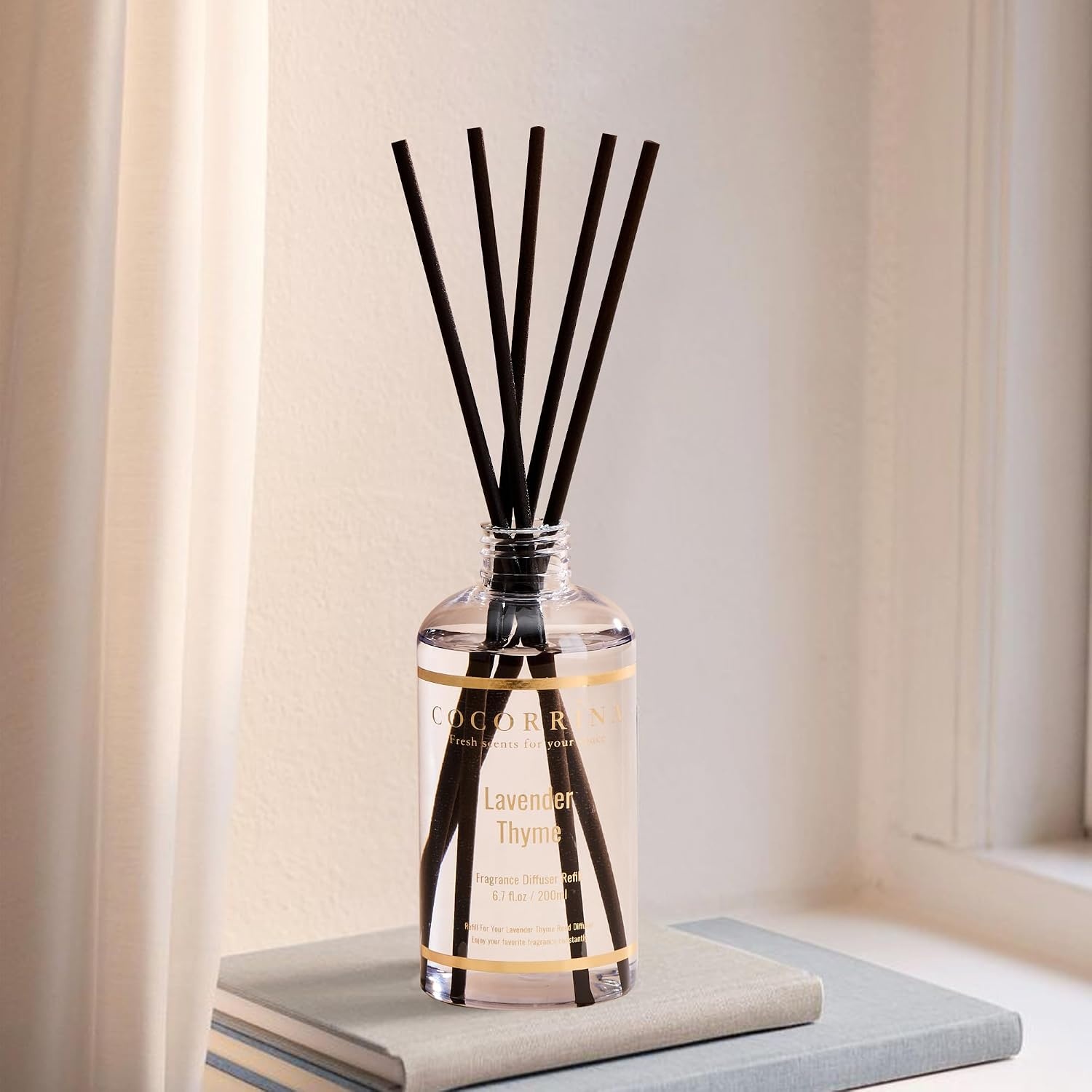 image:imageCOCORRNA Refill Sandalwood Rose 67 Floz Reed Diffuser Refill with 8 SticksLavender Thyme Refill