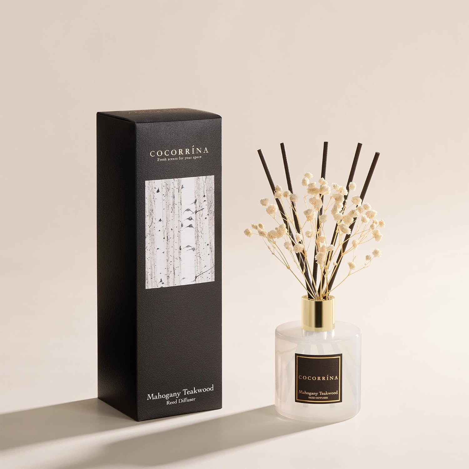 image:imageCOCORRNA Refill Sandalwood Rose 67 Floz Reed Diffuser Refill with 8 SticksMahogany Teakwood Flower