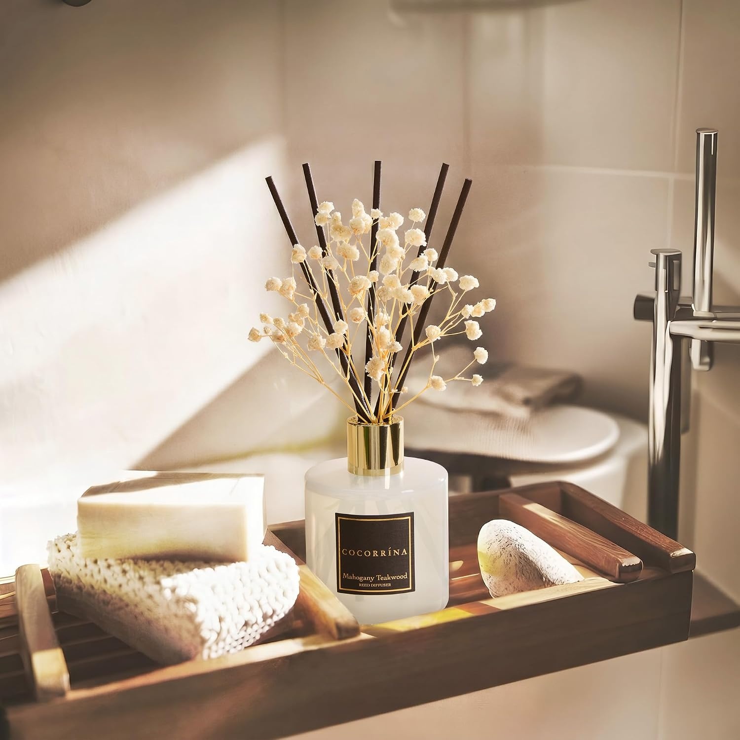 image:imageCOCORRNA Refill Sandalwood Rose 67 Floz Reed Diffuser Refill with 8 SticksMahogany Teakwood Flower