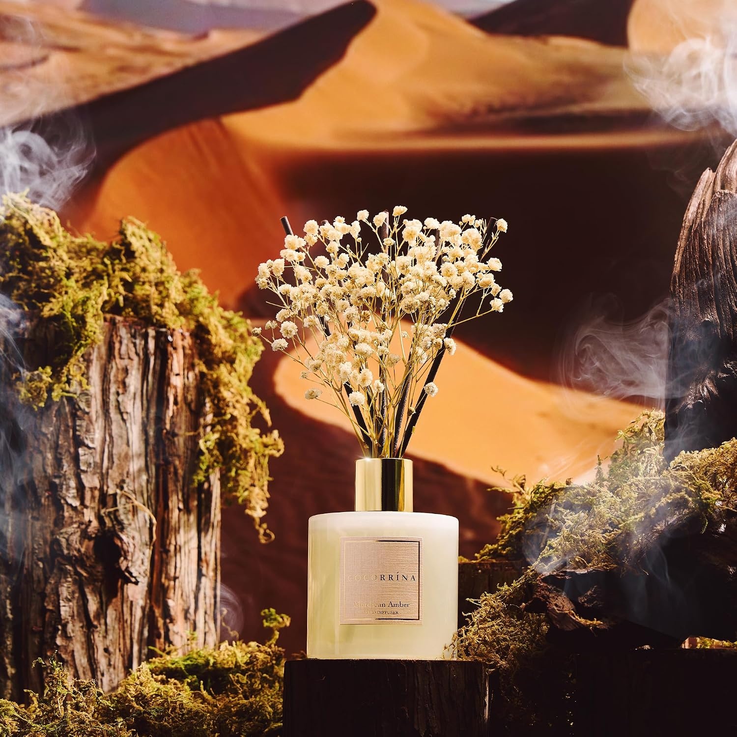 image:imageCOCORRNA Refill Sandalwood Rose 67 Floz Reed Diffuser Refill with 8 SticksMoroccan Amber Flower