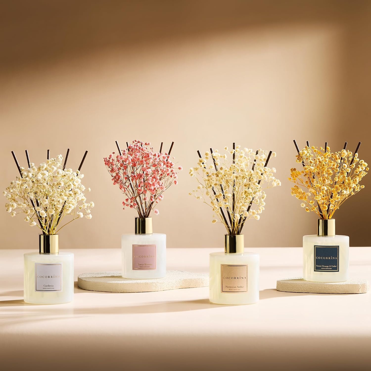 image:imageCOCORRNA Refill Sandalwood Rose 67 Floz Reed Diffuser Refill with 8 SticksMoroccan Amber Flower