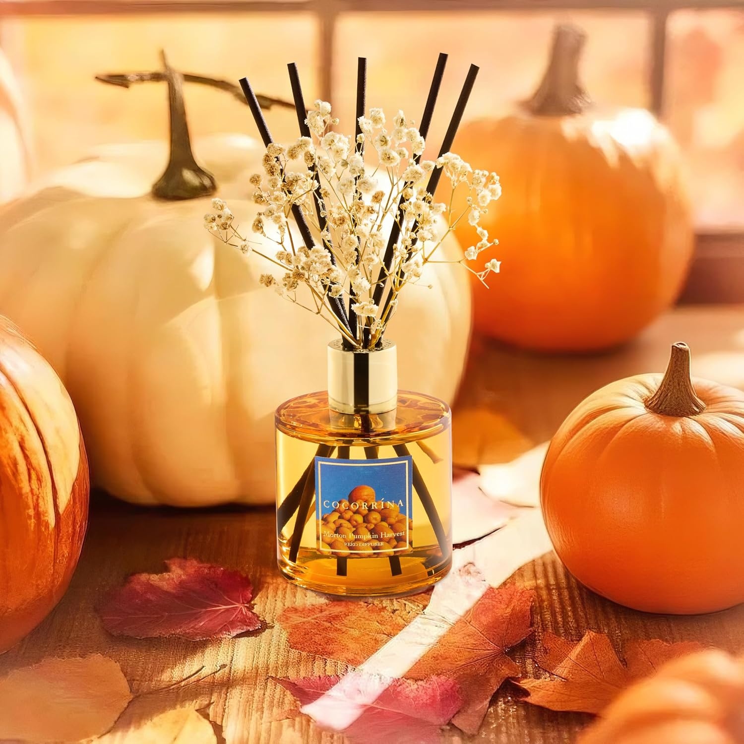image:imageCOCORRNA Refill Sandalwood Rose 67 Floz Reed Diffuser Refill with 8 SticksMorton Pumpkin Harvest Flower
