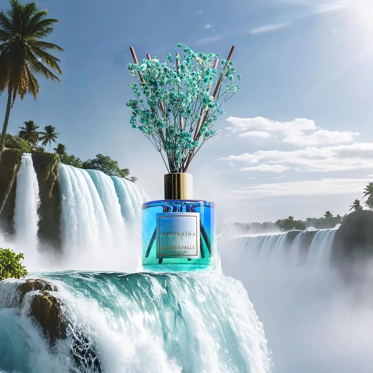 image:imageCOCORRNA Refill Sandalwood Rose 67 Floz Reed Diffuser Refill with 8 SticksNiagara Falls Flower