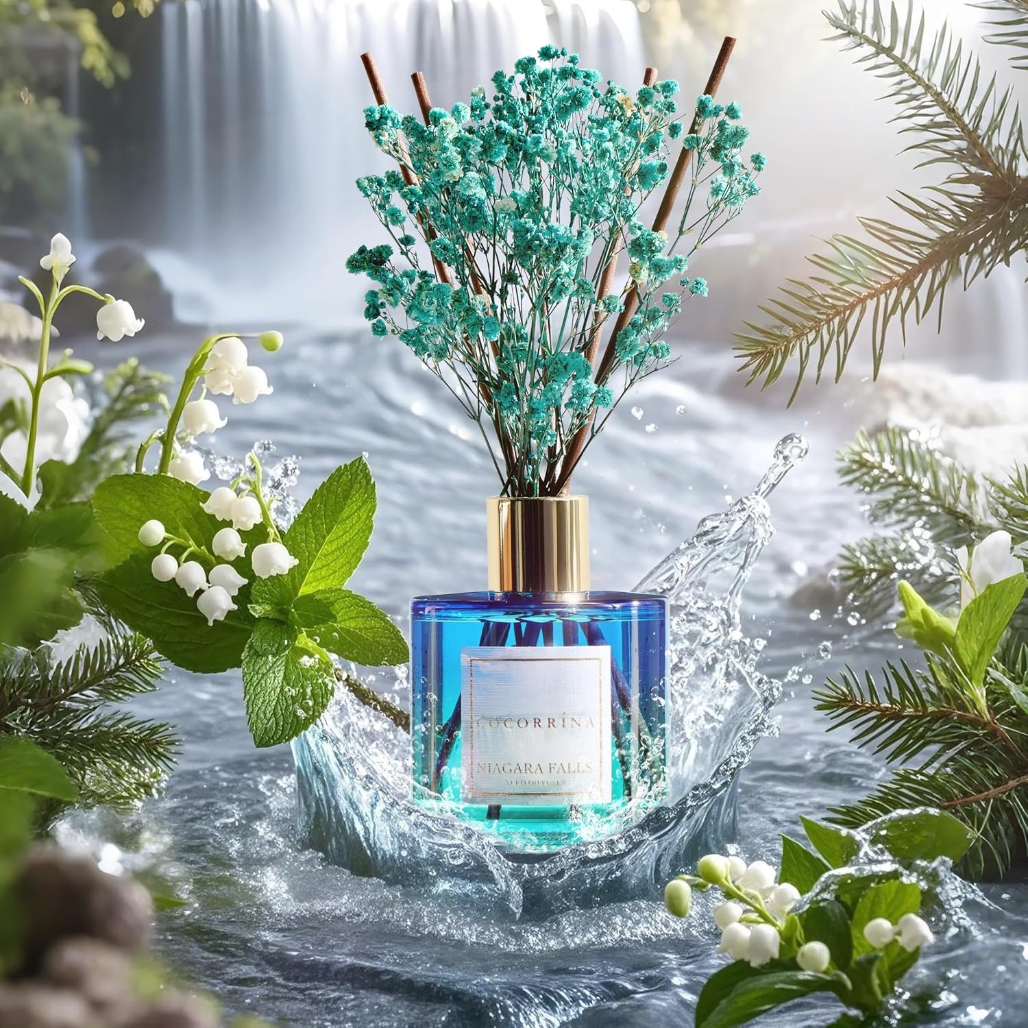 image:imageCOCORRNA Refill Sandalwood Rose 67 Floz Reed Diffuser Refill with 8 SticksNiagara Falls Flower