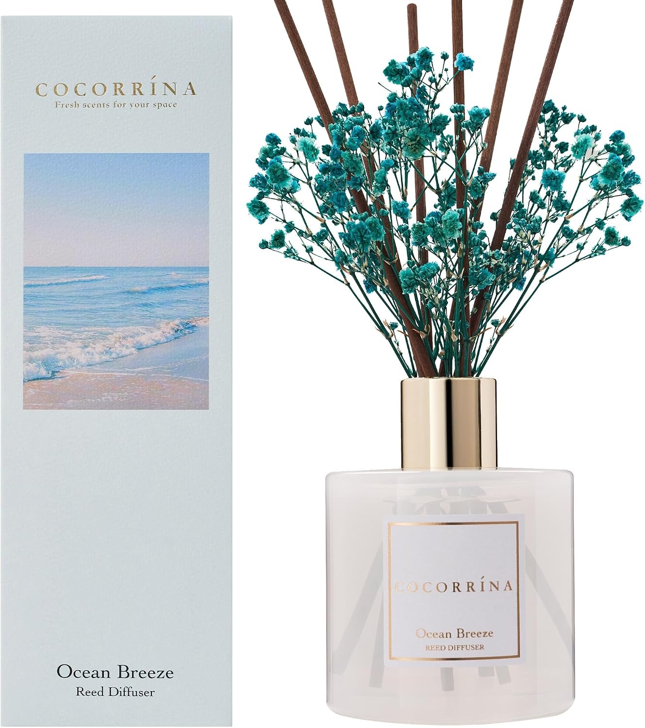 image:imageCOCORRNA Refill Sandalwood Rose 67 Floz Reed Diffuser Refill with 8 SticksOcean Breeze Flower