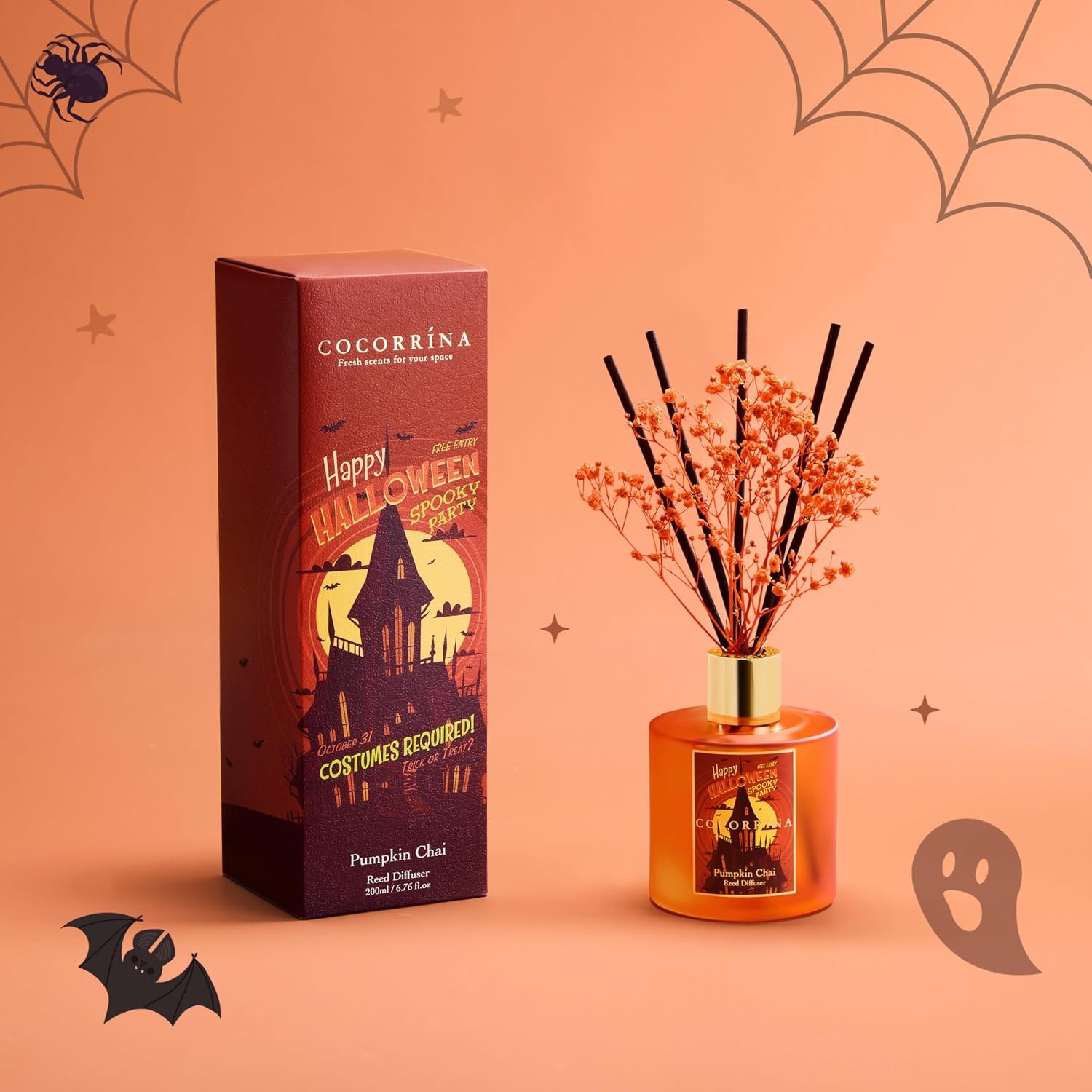image:imageCOCORRNA Refill Sandalwood Rose 67 Floz Reed Diffuser Refill with 8 SticksPumpkin Chai Flower