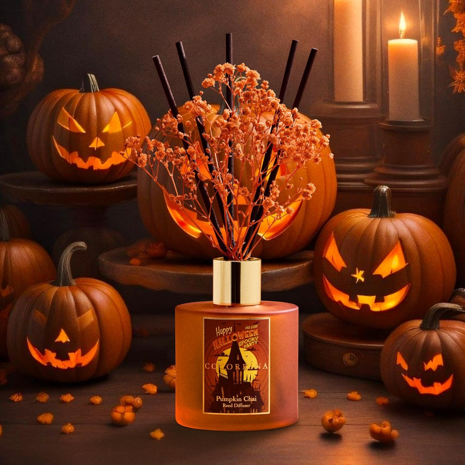 image:imageCOCORRNA Refill Sandalwood Rose 67 Floz Reed Diffuser Refill with 8 SticksPumpkin Chai Flower