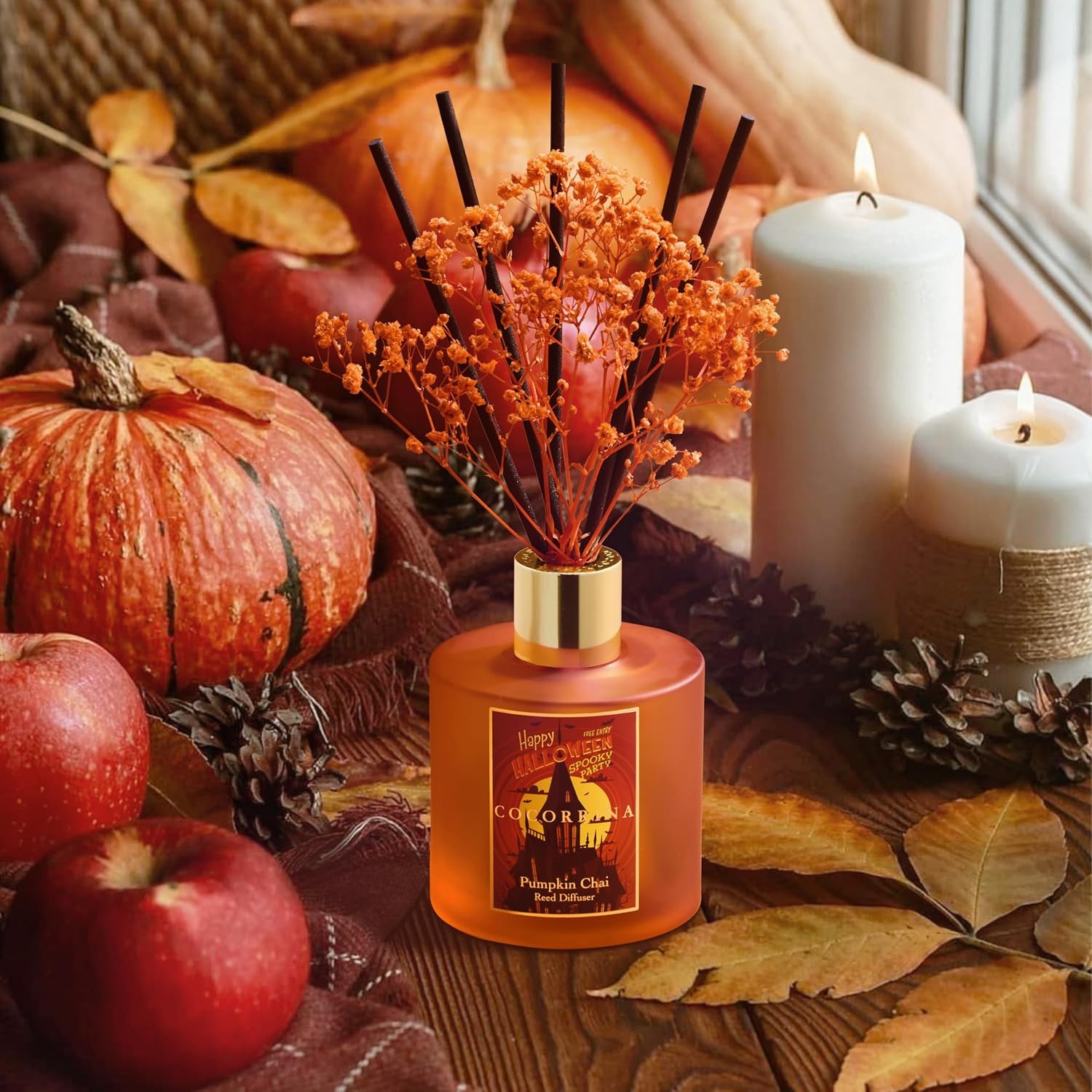 image:imageCOCORRNA Refill Sandalwood Rose 67 Floz Reed Diffuser Refill with 8 SticksPumpkin Chai Flower