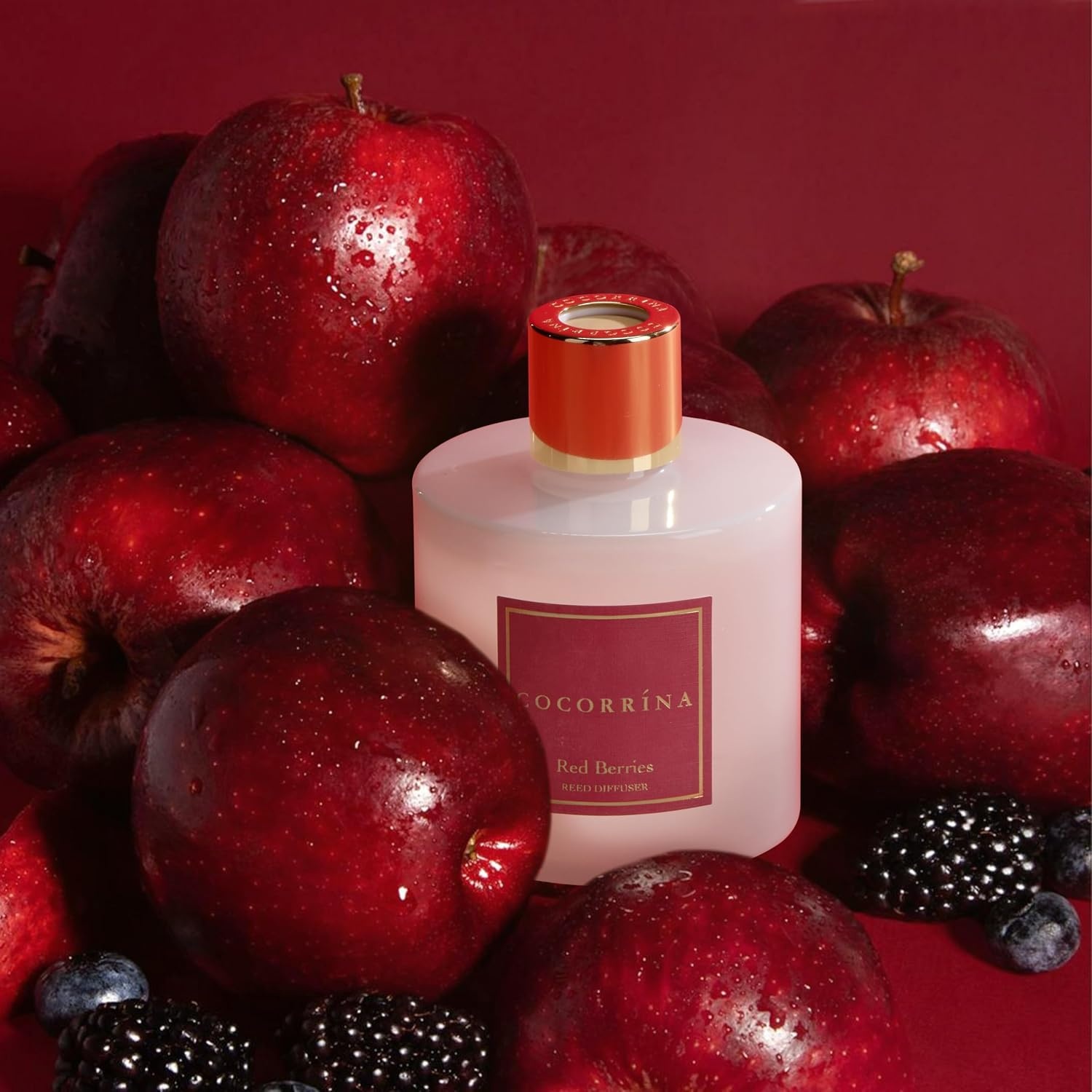 image:imageCOCORRNA Refill Sandalwood Rose 67 Floz Reed Diffuser Refill with 8 SticksRed Berries Flower