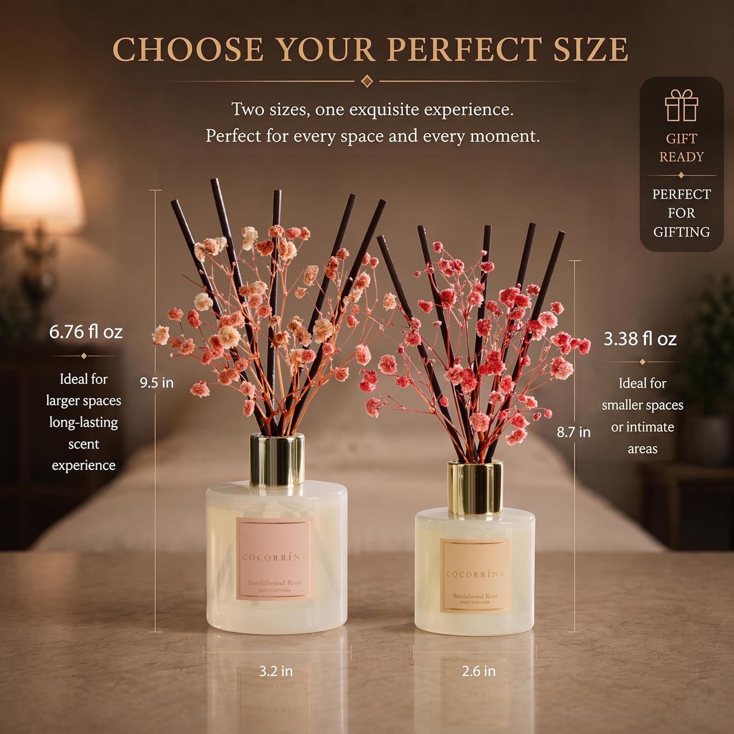 image:imageCOCORRNA Refill Sandalwood Rose 67 Floz Reed Diffuser Refill with 8 SticksSandalwood Rose Flower
