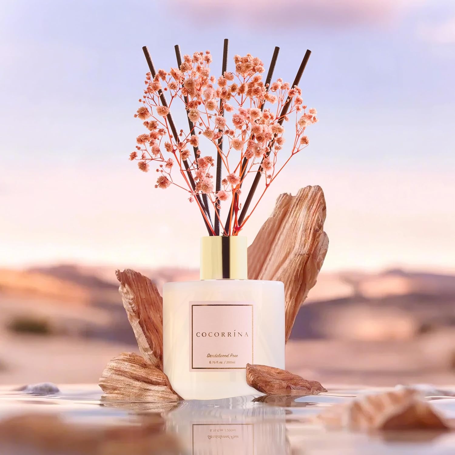 image:imageCOCORRNA Refill Sandalwood Rose 67 Floz Reed Diffuser Refill with 8 SticksSandalwood Rose Flower