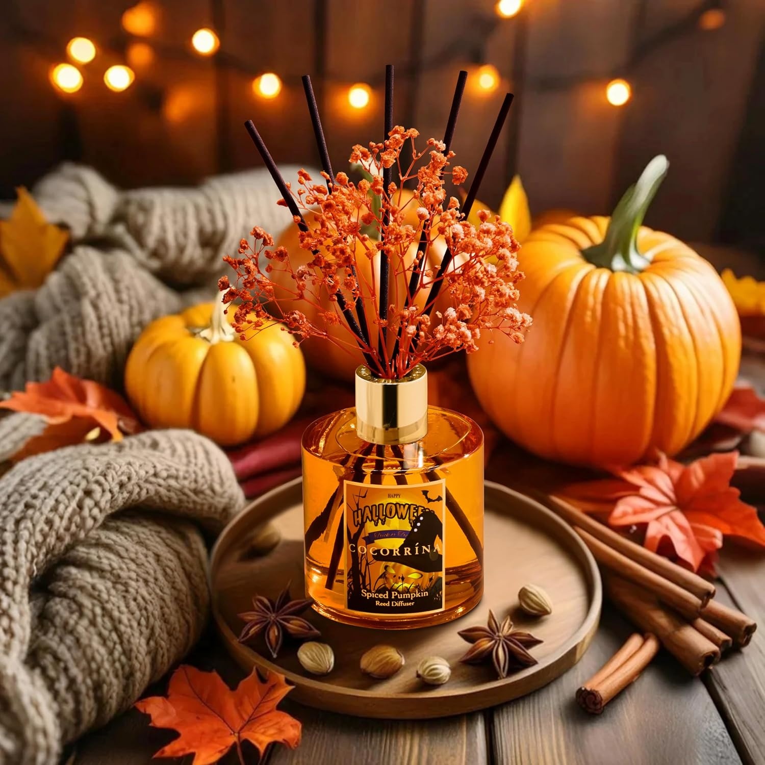 image:imageCOCORRNA Refill Sandalwood Rose 67 Floz Reed Diffuser Refill with 8 SticksSpiced Pumpkin Flower