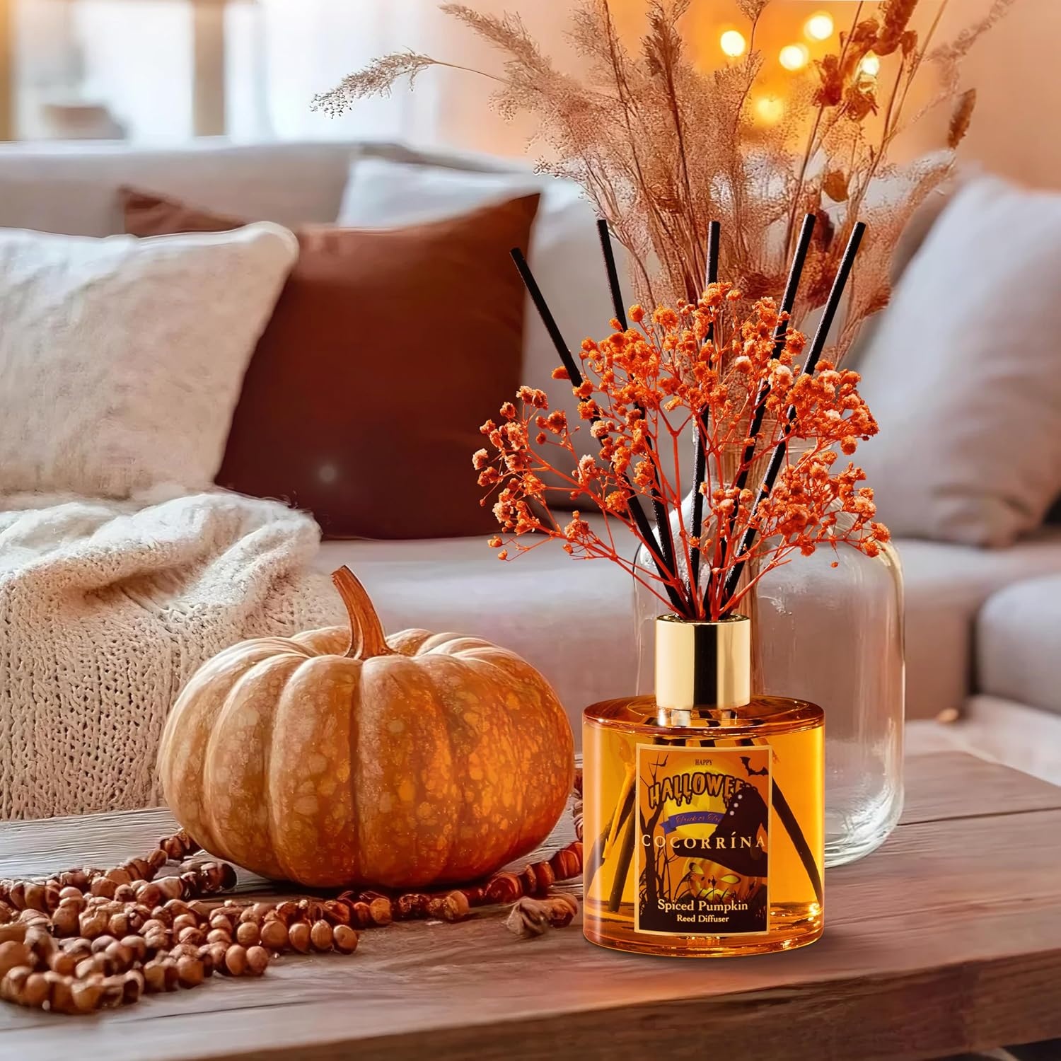 image:imageCOCORRNA Refill Sandalwood Rose 67 Floz Reed Diffuser Refill with 8 SticksSpiced Pumpkin Flower