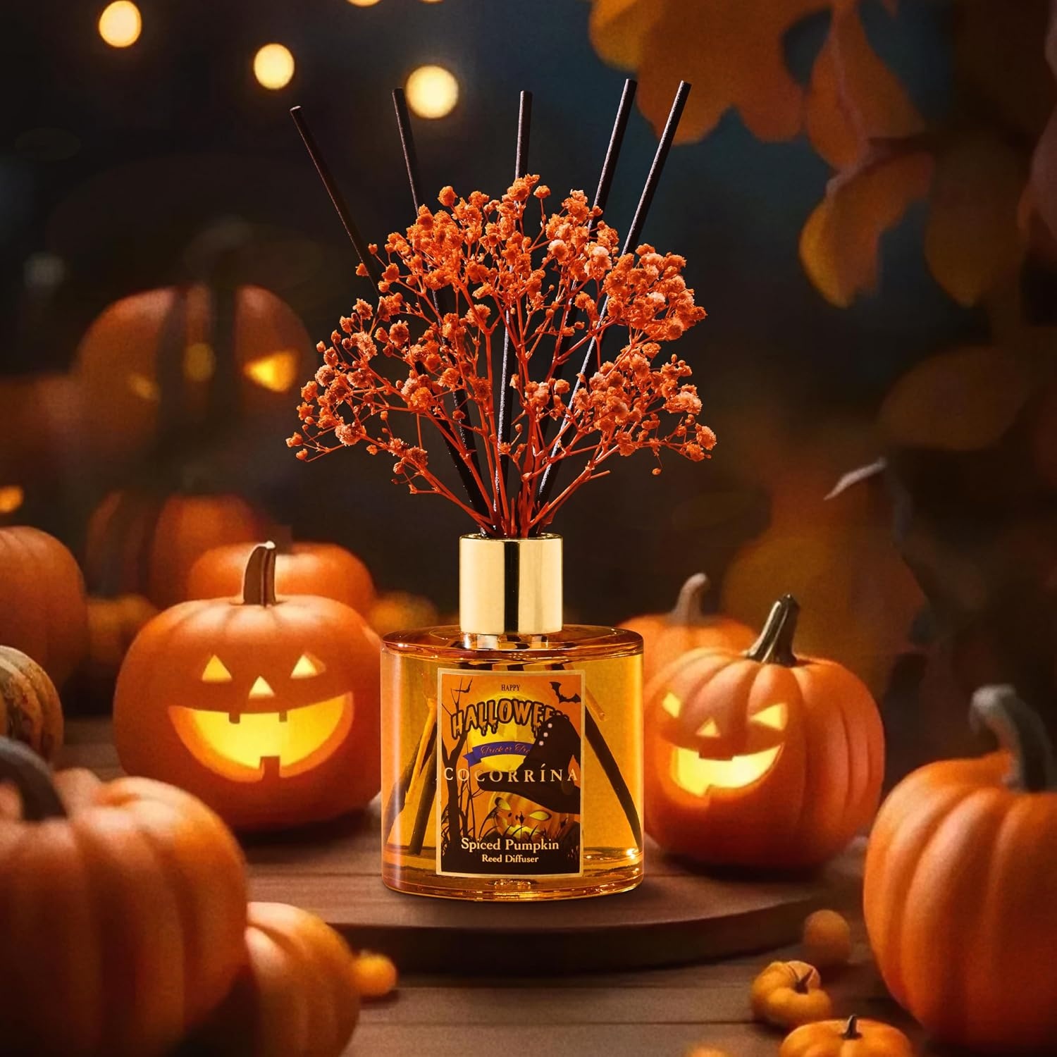 image:imageCOCORRNA Refill Sandalwood Rose 67 Floz Reed Diffuser Refill with 8 SticksSpiced Pumpkin Flower