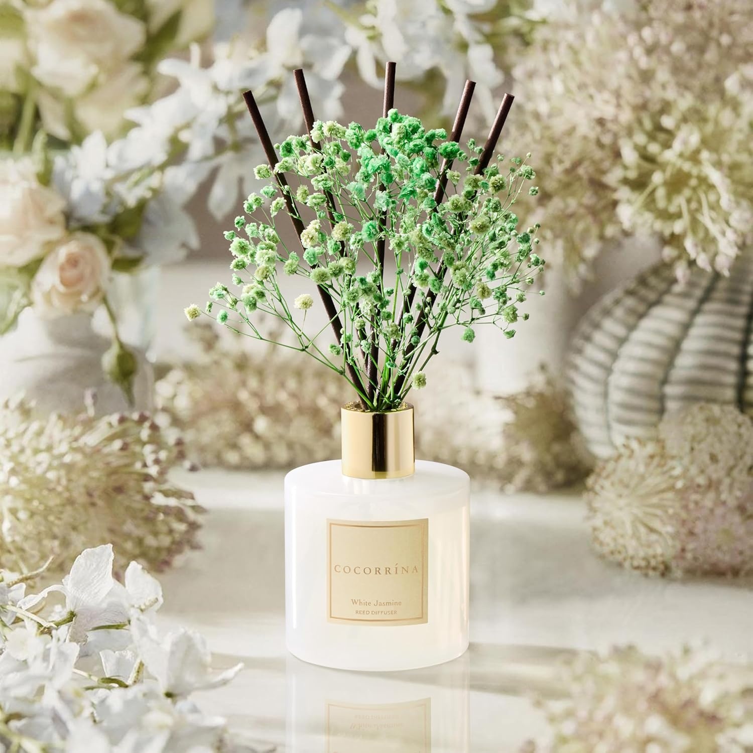 image:imageCOCORRNA Refill Sandalwood Rose 67 Floz Reed Diffuser Refill with 8 SticksWhite Jasmine Flower