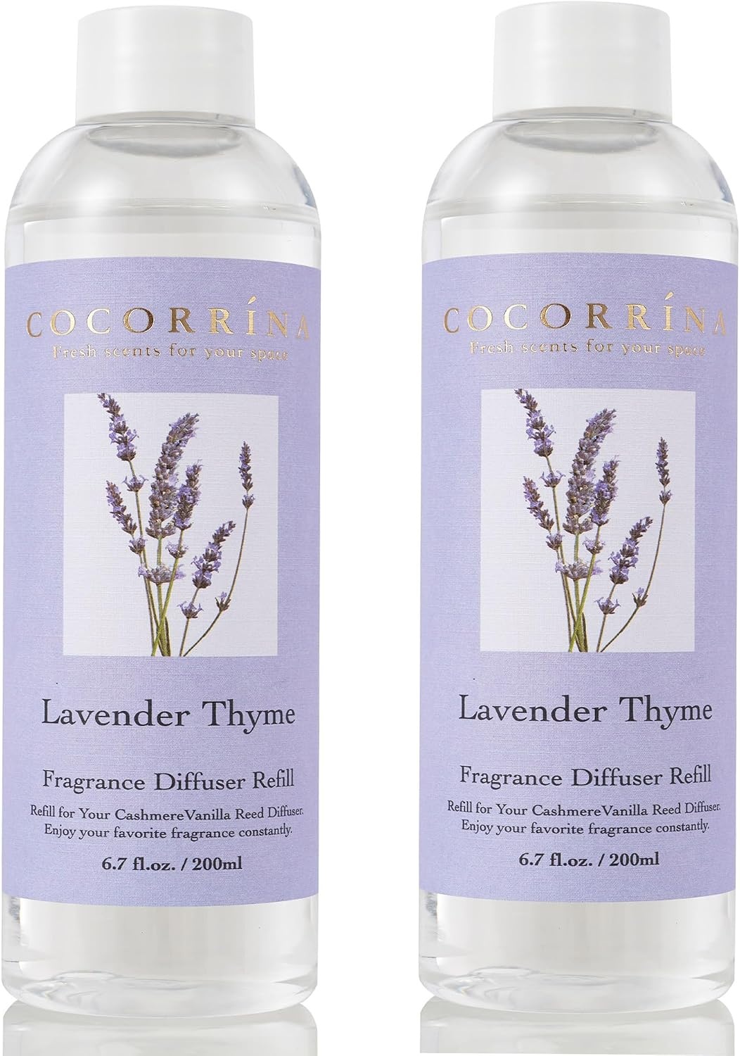 image:imageCocorrna Reed Diffuser Refill Lavender Thyme 67 oz 2 Packs Reed Diffuser Oil RefillLavender Thyme