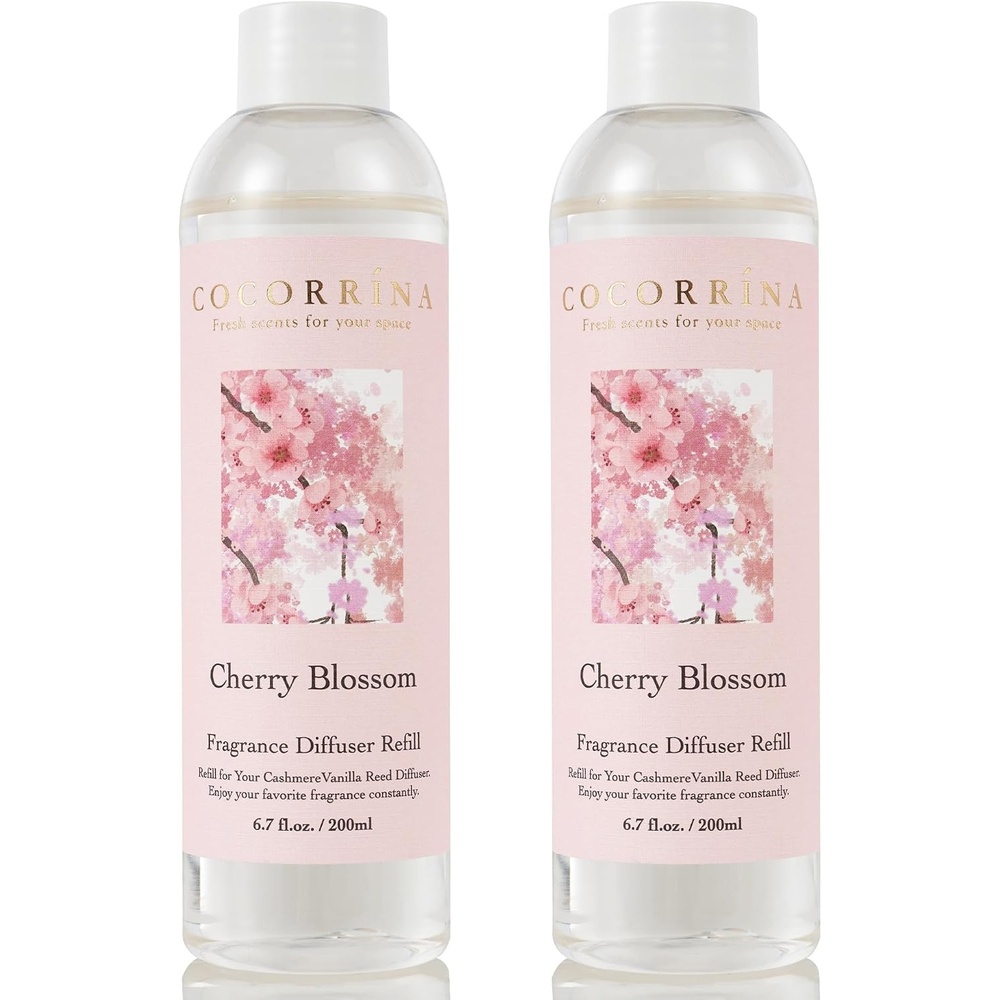 image:imageCOCORRNA Reed Diffuser Refill Cherry Blossom 67 oz 2 Packs Reed Diffuser Oil Refill