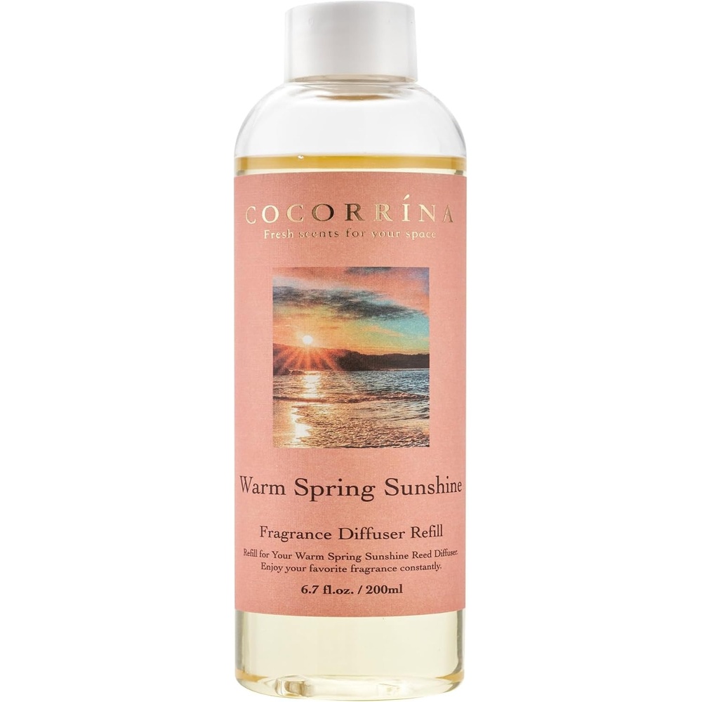 image:imageCOCORRNA Reed Diffuser Refill Warm Spring Sunshine 67 Oz Reed Diffuser Oil Refill Home Fragrance for Bedroom Bathroom Home Decor
