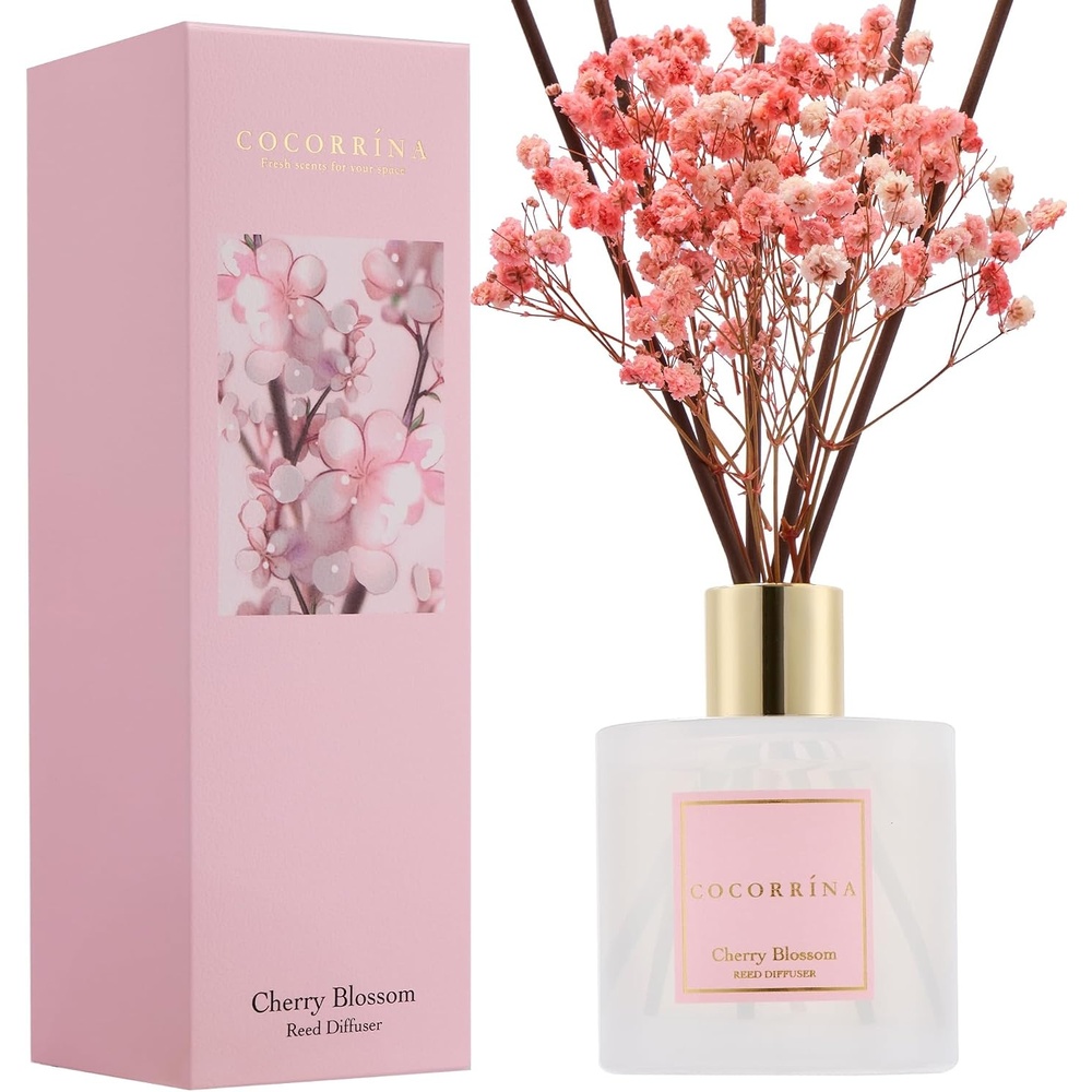 image:imageCOCORRNA Refill  Sandalwood Rose 67 Floz Reed Diffuser Refill with 8 SticksCherry Blossom  Flower