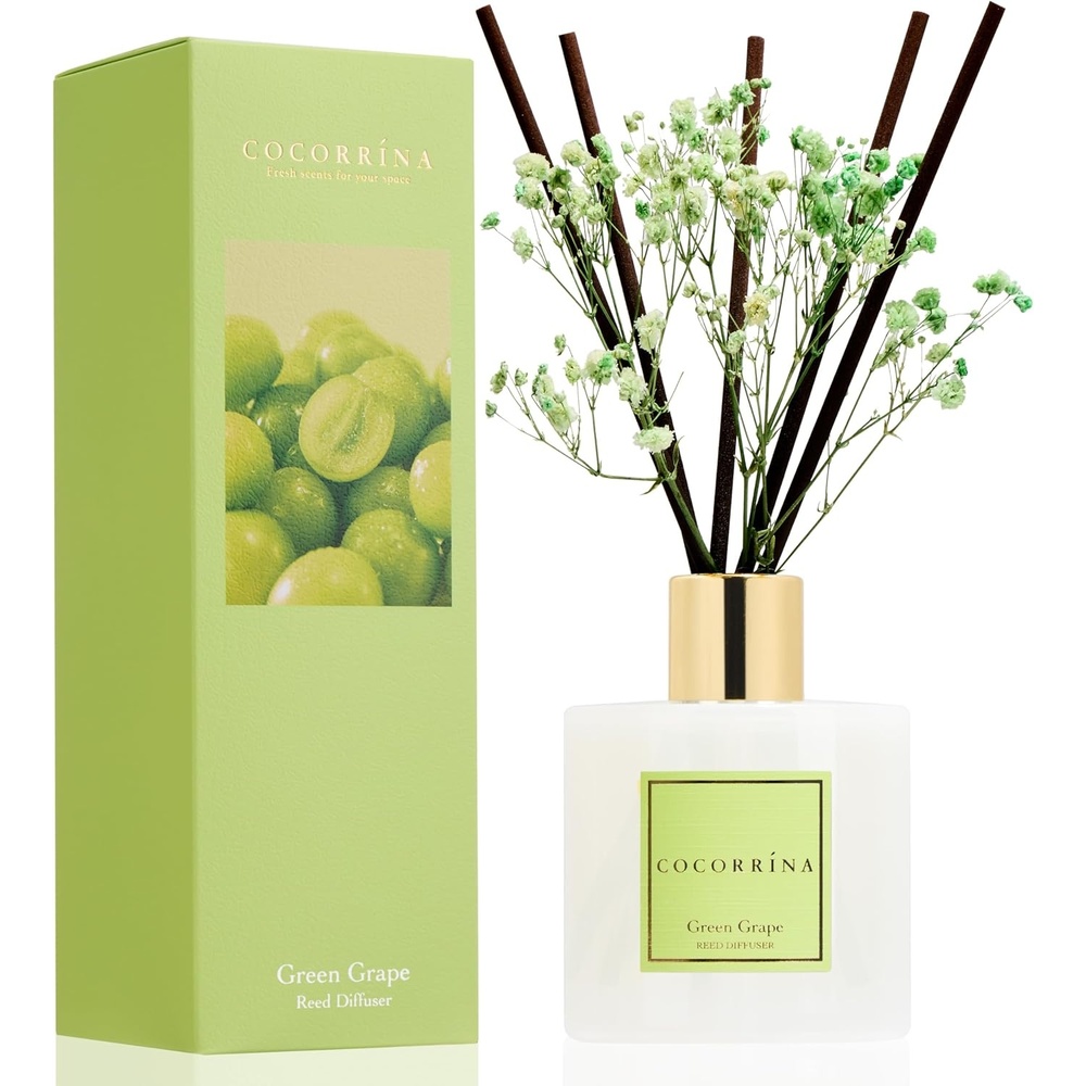 image:imageCOCORRNA Refill Sandalwood Rose 67 Floz Reed Diffuser Refill with 8 SticksGreen Grape Flower
