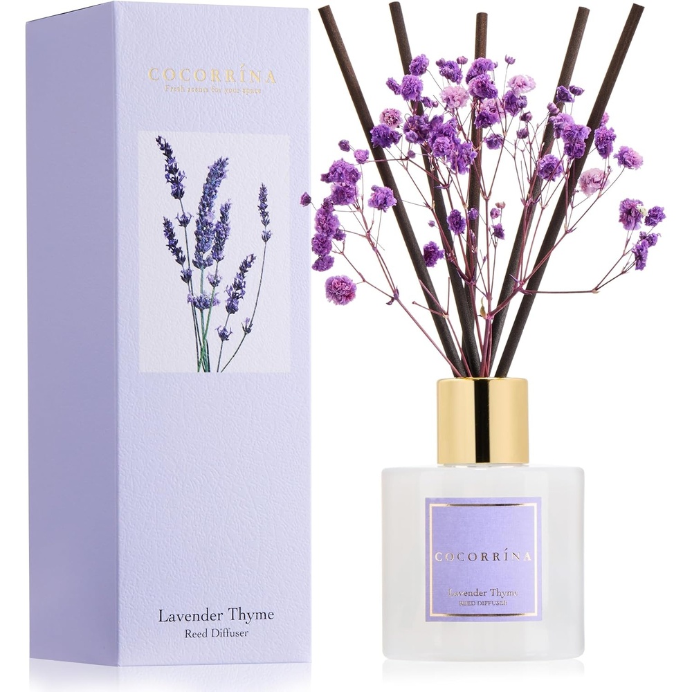 image:imageCOCORRNA Refill Sandalwood Rose 67 Floz Reed Diffuser Refill with 8 SticksLavender Thyme Flower