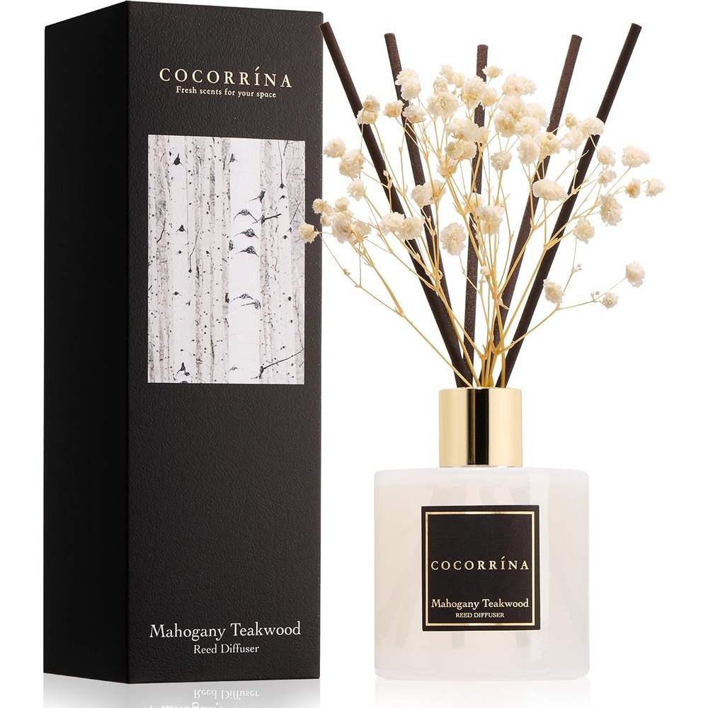 image:imageCOCORRNA Refill  Sandalwood Rose 67 Floz Reed Diffuser Refill with 8 SticksMahogany  Teakwood  Flower