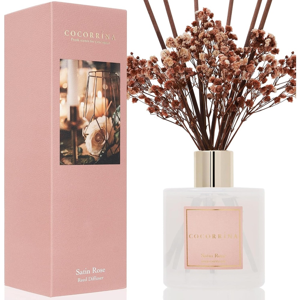image:imageCOCORRNA Refill Sandalwood Rose 67 Floz Reed Diffuser Refill with 8 SticksSatin Rose Flower