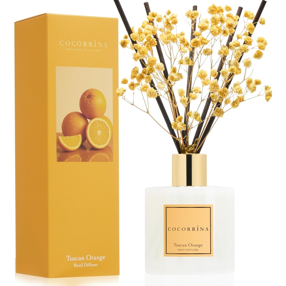 image:imageCOCORRNA Refill  Sandalwood Rose 67 Floz Reed Diffuser Refill with 8 SticksTuscan Orange  Flower