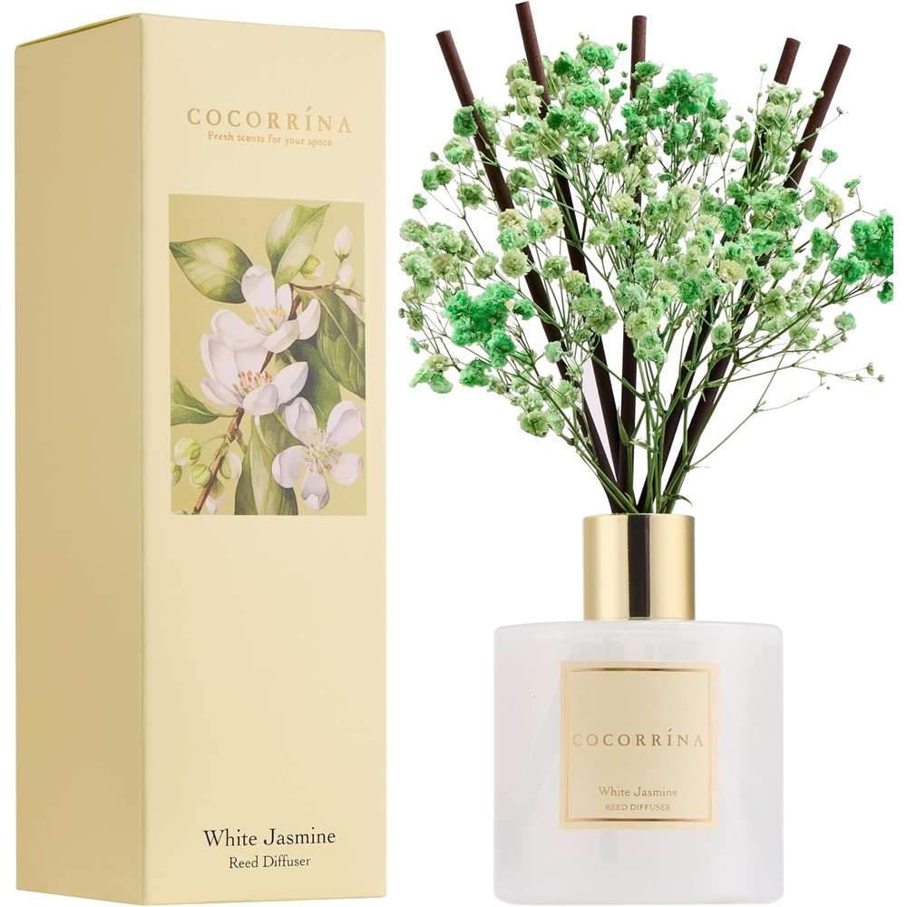 image:imageCOCORRNA Refill  Sandalwood Rose 67 Floz Reed Diffuser Refill with 8 SticksWhite Jasmine  Flower