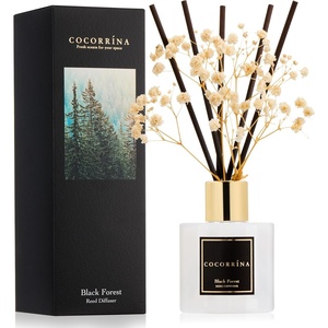 COCORRÍNA Refill – Sandalwood Rose 6.7 Fl.oz Reed Diffuser Refill with 8 Sticks(Black Forest – Flower)